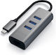 Satechi USB 3.1 Hub 3 Anschlüsse mit USB-C / Ethernet Verbindung Gray