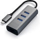 Satechi USB 3.1 Hub 3 Porturi cu conexiune USB-C / Ethernet Gri