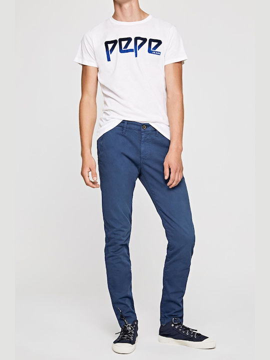 Pepe Jeans Charly Ανδρικό Παντελόνι Chino με Slim Εφαρμογή Navy Μπλε