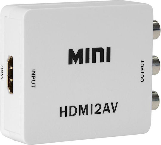 Powertech Конвертор HDMI женски към RCA женски Бял 1бр CAB-H082