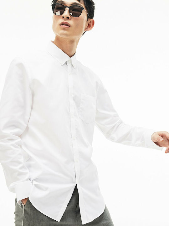 Lacoste Langärmlig Baumwolle Hemd Weiß
