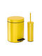 Pam & Co Metallic Toilet Brush and Bin Set 5lt Yellow