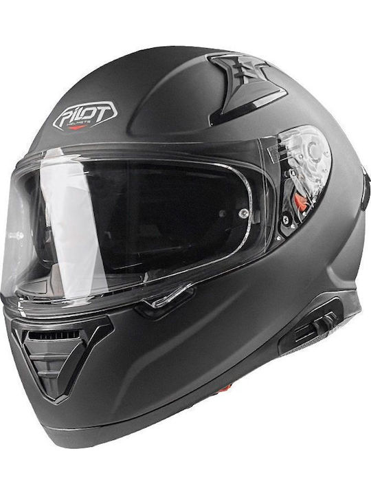 Pilot Snake Black Matt Motorcycle Helmet Full Face ECE 22.05 1500gr with Sunvisor