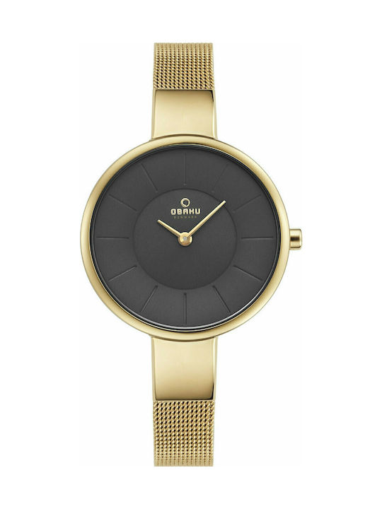 Obaku Sol Dusk Watch with Gold Metal Bracelet