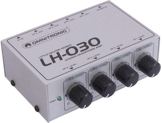Omnitronic LH-030 LH-030 Schreibtisch Analog Kopfhörerverstärker 4 Kanäle mit Jack 6.3mm