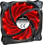 Powertech PT-908 Case Fan 120mm με Κόκκινο Φωτισμό και Σύνδεση 3-Pin