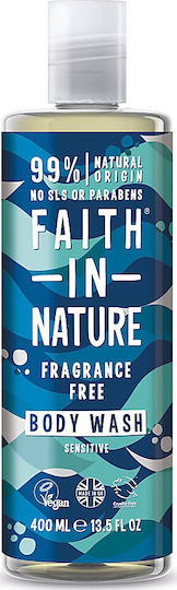 Faith in Nature Fragrance Free Body Wash Душ Гел за Лице и Тяло 400ml