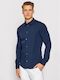 Tommy Hilfiger Men's Shirt Long Sleeve Cotton Navy Blue