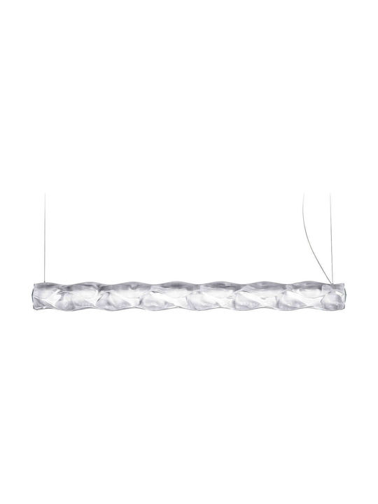 Slamp Hugo Architectural System 2 Pendant Light LED Rail with Warm White Light Transparent HUGSSS2PRS01TAR000EU