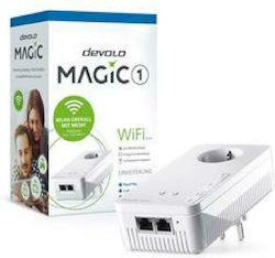 Devolo Magic 1 WiFi 2-1 Powerline Wi‑Fi 5 with Passthrough Socket and 2 Ethernet Ports