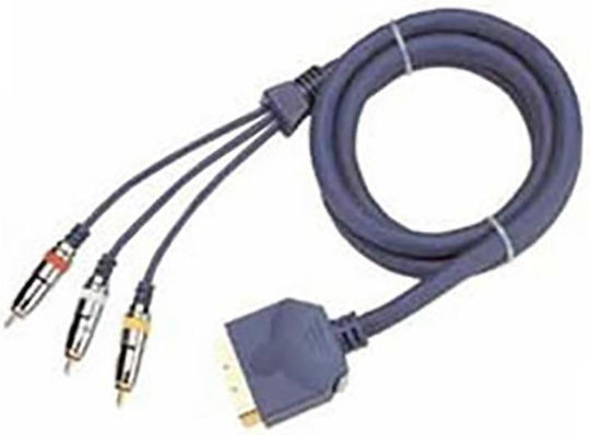Ultimax Cable Scart male - Composite male 1.5m Blue SC8911