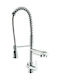 Veluda Faucet Curved Μπαταρία Κουζίνας Πάγκου με Σπιράλ Inox Ασημί