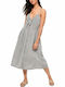 Superdry Jaydy Summer Midi Dress Gray