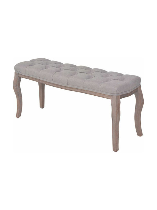 Stool Bench Stool Upholstered with Fabric Grey 110x38x48cm