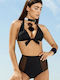BP-3028 Bikini Slip Hohe Taille Schwarze