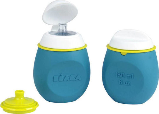 Beaba Εκπαιδευτικό Ποτηράκι Babysquez 2 σε 1 Blue