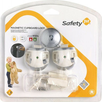 Safety 1st Προστατευτικά για Ντουλάπια & Συρτάρια με Μαγνήτη από Πλαστικό σε Γκρι Χρώμα 2τμχ