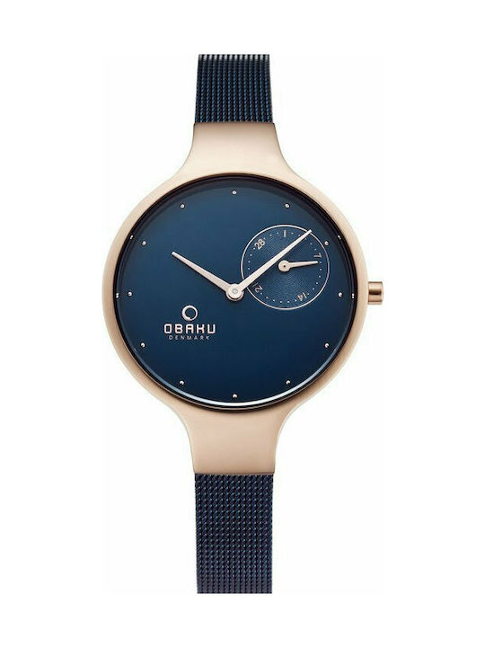 Obaku Eng Uhr mit Blau Metallarmband