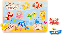 Дървено Детски Пъзел с Шипове Sea 10бр Tooky Toys