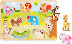 Ξύλινο Παιδικό Puzzle Σφηνώματα Jungle 9pcs για 1.5+ Ετών Tooky Toys