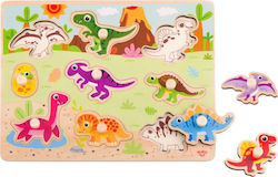 Lemnos Puzzle pentru Copii cu Îmbinări Dinosaurs 9buc Tooky Toys