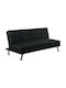 Europa Dreisitzer Sofa Bett Schwarz 176x82x80cm E9689,3