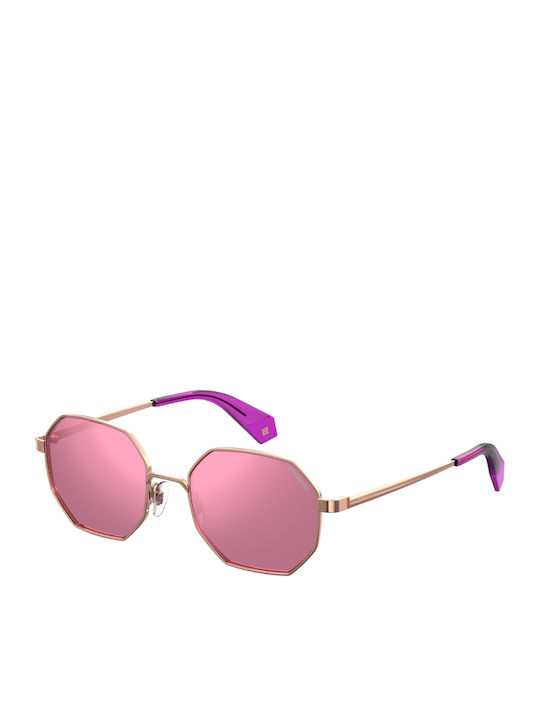 Polaroid Sonnenbrillen mit Rose Gold Rahmen und...