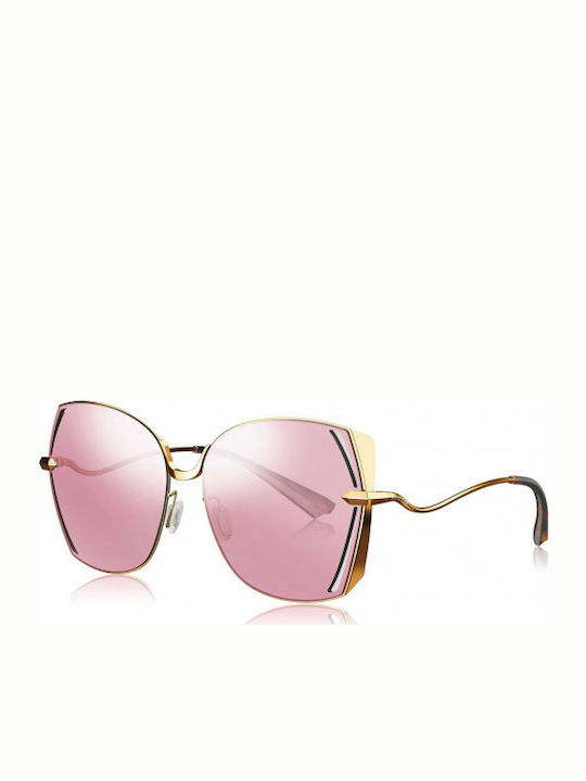 Bolon Damen Sonnenbrille mit Gold Metall Gestell BL8038B30
