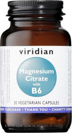 Viridian Mangesium Citrate Vitamin B6 30 κάψουλες