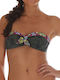 Padded Strapless Bikini Yano Mindanao with Detachable Straps Khaki Floral