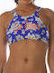 Ario Racer High Neck Bikini Top Floral
