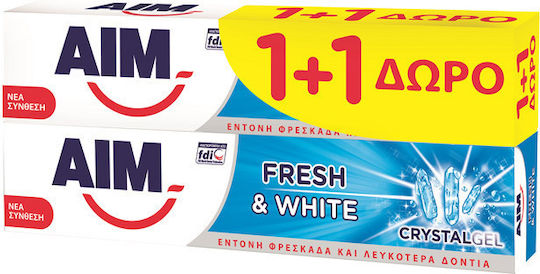 AIM Crystal Gel Fresh & White Zahnpasta für Aufhellung 2x75ml