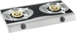 Elite Επιτραπέζια Εστία Υγραερίου Διπλή Inox