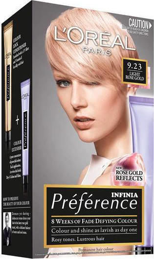 L'Oréal Paris Preference Haarfarbe 8.23 Medium Rose Gold – Packung Mit 2 Anwendungen