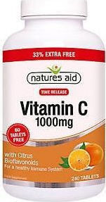 Natures Aid Vitamin C 1000mg with Citrus Bioflavonoids Low Acid 240 ταμπλέτες