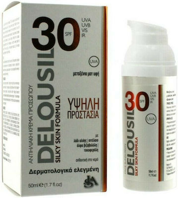 Delousil Silky Skin Αντηλιακή Κρέμα Προσώπου SPF30 50ml