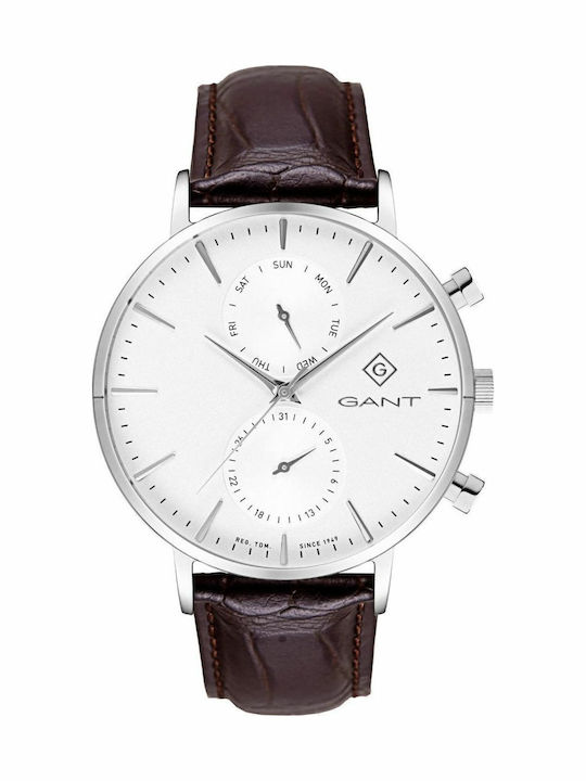 Gant Park Hill Men's Watch 43.5mm Battery with Brown Leather Strap
