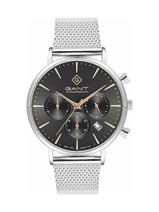 Gant Park Avenue Uhr Chronograph Batterie mit Silber Metallarmband