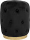 Stool For Living Room Upholstered with Velvet Torrie Black 37x37x46cm