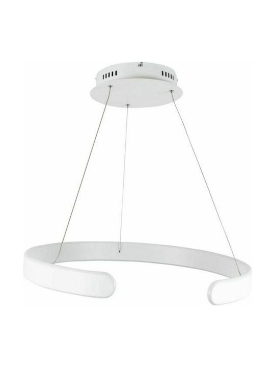 Spot Light Μοντέρνο Κρεμαστό Φωτιστικό με Ενσωματωμένο LED σε Λευκό Χρώμα
