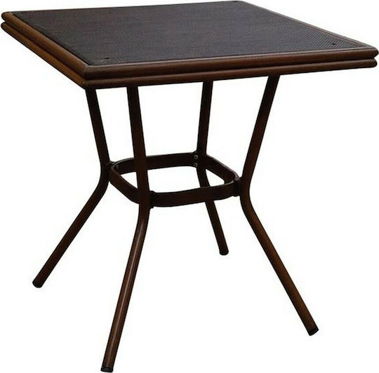 Tisch Café für kleine Außenbereiche Stabil Moses Brown 70x70x65cm