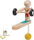 Plan Toys Wooden Interactive Toy Acrobat Weightlifter