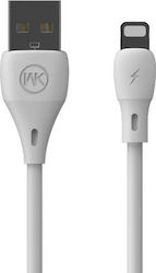 WK WDC-072 Редовна USB-A към Lightning кабел Бя...