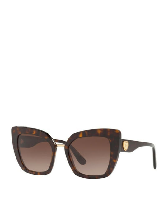 Dolce & Gabbana Women's Sunglasses with Brown Tartaruga Plastic Frame and Brown Gradient Lens DG4359 502/13