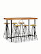 Garden & Outdoor Furniture Sets Bar Set 7 Pieces Solid Acacia Wood / Recycled Wood