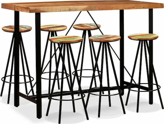 Set Bar Exterior 7 Piese Lemn Masiv De Acacia / Lemn Reciclat