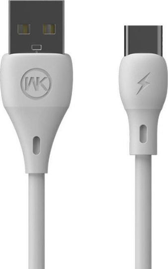WK WDC-072 USB 2.0 Cable USB-C male - USB-A Λευκό 1m 250409