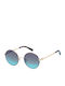 Max & Co Women's Sunglasses with Burgundy Metal Frame and Blue Gradient Mirror Lens