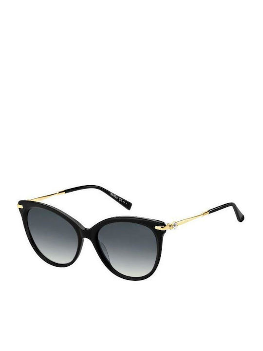 Max Mara Women's Sunglasses with Black Plastic Frame and Black Gradient Lens