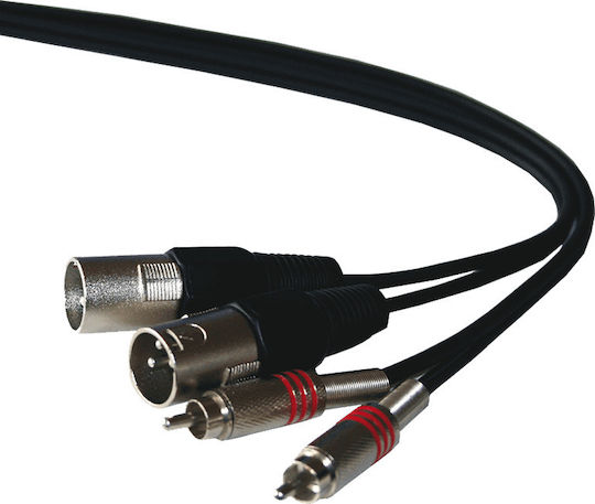 Ibiza Sound XLR male to RCA male 1.5m Cable (CM1.5RX-2)